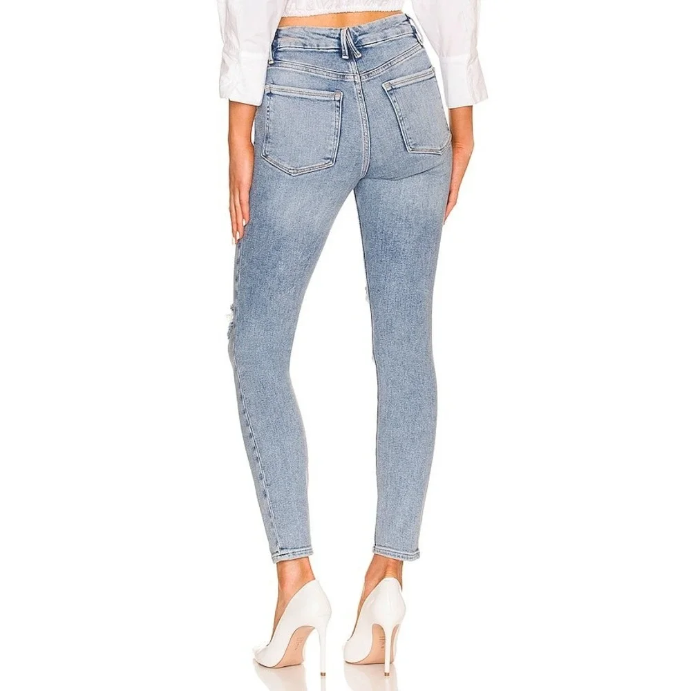 Good American Women's Blue‎ Good Legs Ripped Distressed Skinny Jeans Size 26